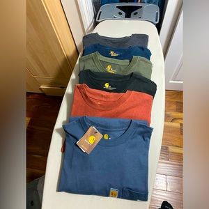 Assorted Bundle of (6) Carhartt workwear long sleeve pocket T-shirts